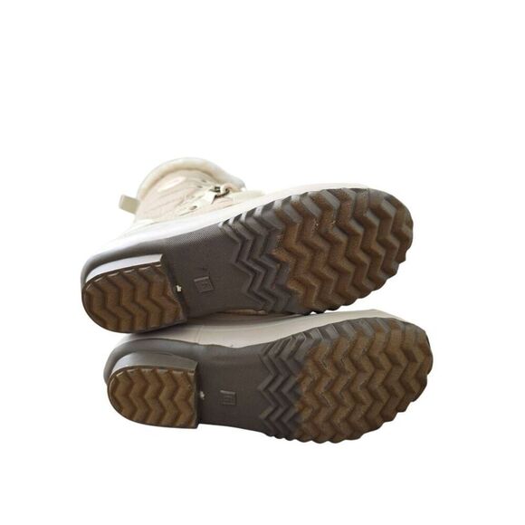 Khombu Winter Fur Boots Cream Lace Up Duck Boots Water Resistant Size 6 NEW - Picture 9 of 9